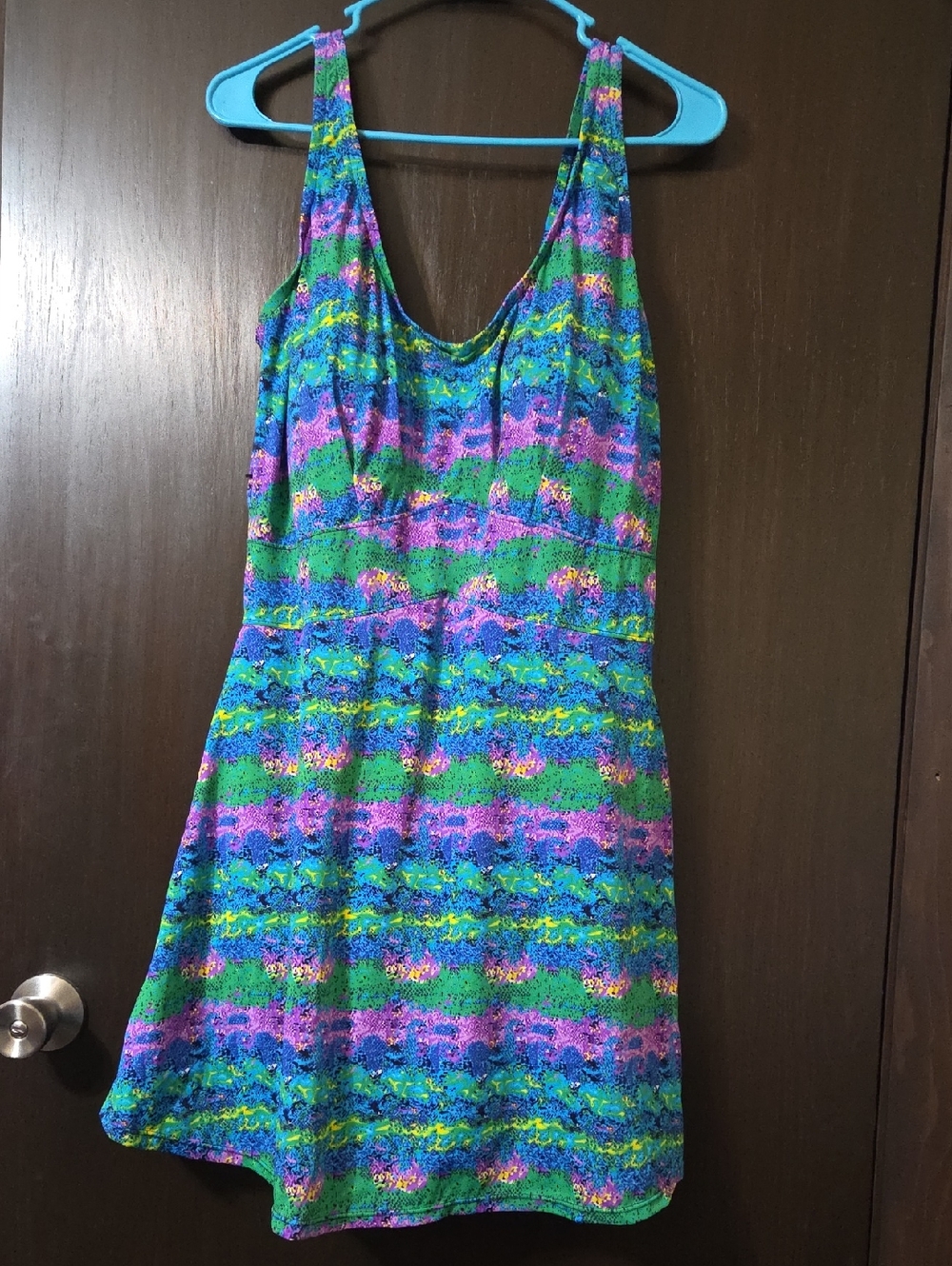 Your Best Look Ladies swim dress with light padding 18W green /blue